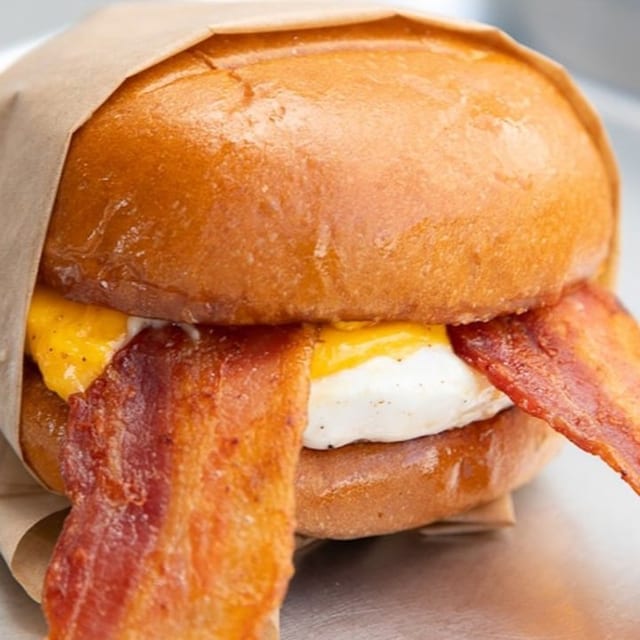 Bacon, Eggs-N-Cheez Sandwich.