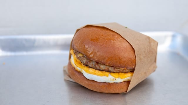 Sausage, Eggs-N-Cheez Sandwich
